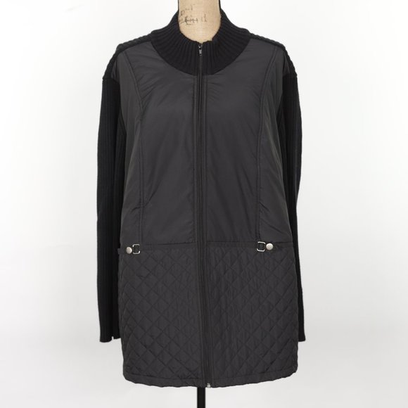 Catherines Jackets & Blazers - Catherines Black Zip Up Jacket / Sweater 2X